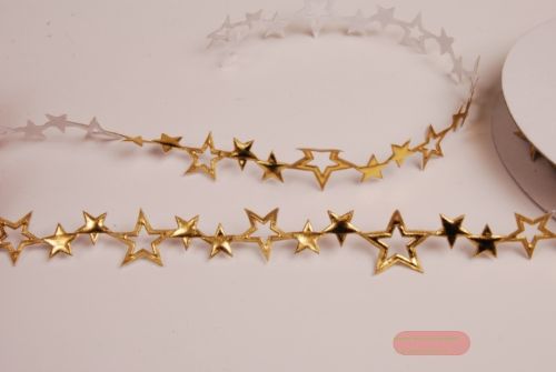 Bild von Band 10y/ 15mm, Sterne offen klebend, gold