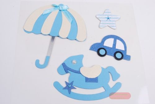 Bild von Bastelset, Baby Boy 3-teilig klebend - Set/12, blau