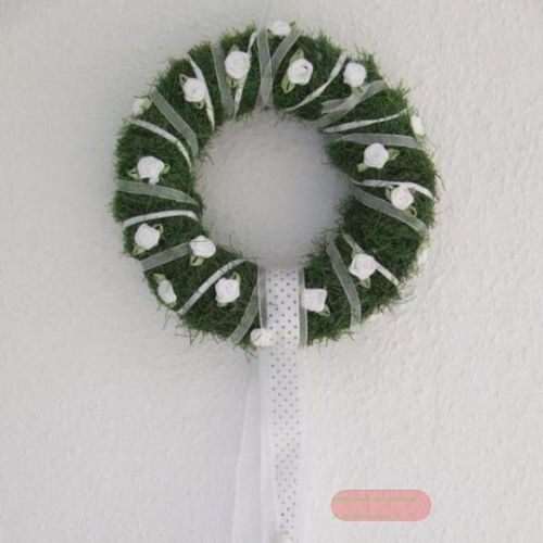 Bild von Deco, Hochzeitkranz 20cm, weiss