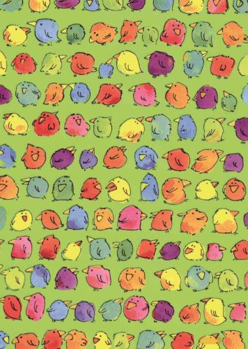 Bild von Bogen 70x 100cm, Vögel, bunt-grün