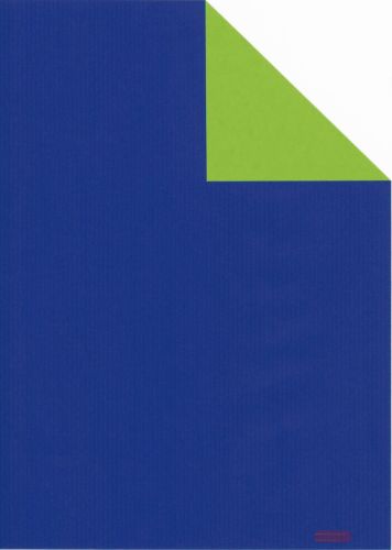 Bild von Bogen 70x 100cm, Uni Duo gerippt, royal/grün