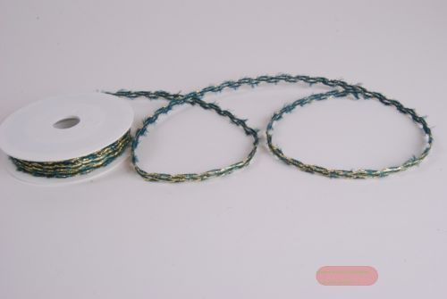 Bild von Band, 15m/ 10mm Wellen, grün/gold