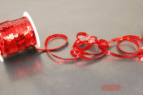 Bild von Band 20m/ 6mm, Pailletten, rot
