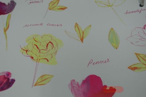 Bild von Bogen 70x 100cm, Blumen, creme