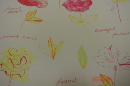 Bild von Bogen 70x 100cm, Blumen, creme