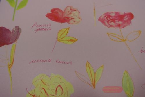 Bild von Bogen 70x 100cm, Blumen, rosa