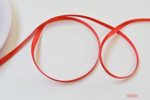 Bild von Band 50m/ 03mm, Double face Satin, rot