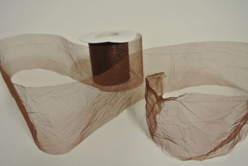 Bild von Band 20m/   80mm, Crash-Organza, braun