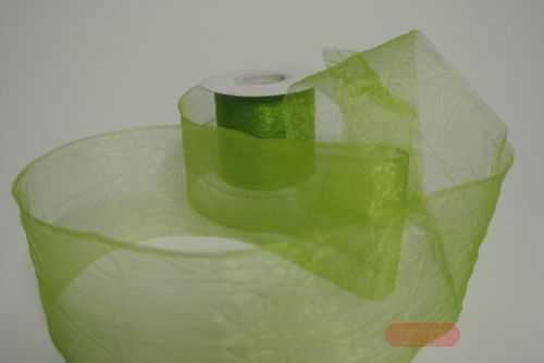 Bild von Band 20m/   80mm, Crash-Organza, h'grün