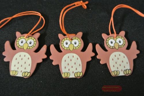 Bild von Anhänger, Eule Holz - 40mm, braun