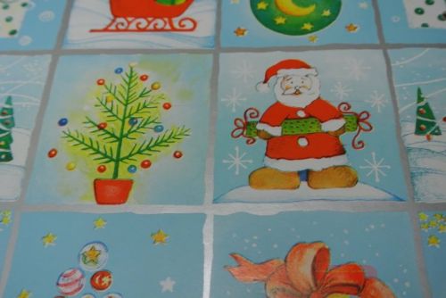 Bild von Bogen 70x 100cm, Weihn.-Quadrate, hellblau