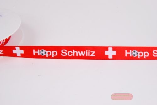 Bild von Band 25m/ 15mm, Hopp Schwiiz, rot