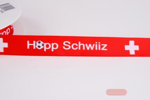 Bild von Band 25m/ 25mm, Hopp Schwiiz, rot