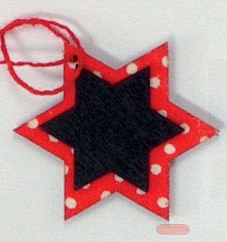 Bild von Anhänger, Sterntafel 4cm VE 4x 12, rot