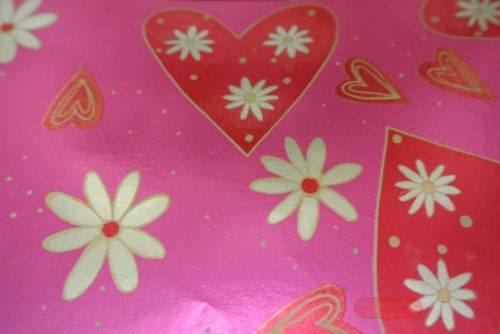 Bild von Bogen 70x 100cm, Herz, fuchsia met.