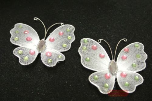 Bild von Deco, Schmetterling 45mm - klebend, weiss