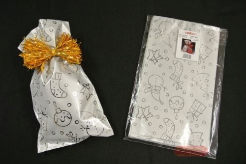 Bild von Beutel, 15x 25cm Strichmotiv, silber