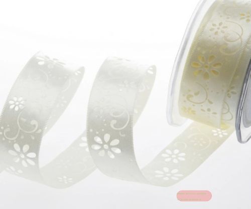 Bild von Band 20m/ 25mm, Open Flower, creme