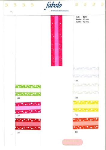 Bild von Band  20m/ 20mm, Organza m. Lochrand, ecru