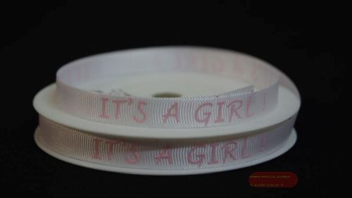 Bild von Band 20m/ 10mm, it's a Girl, ecru/rosa*