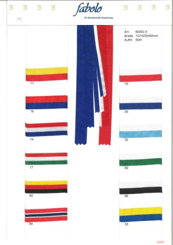 Bild von Band 50m/ 10mm, National, rot/weiss