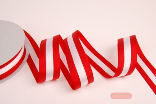 Bild von Band 50m/ 25mm, National, rot/weiss/rot