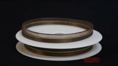 Bild von Band 20m/ 10mm, uni & tüll, d'braun