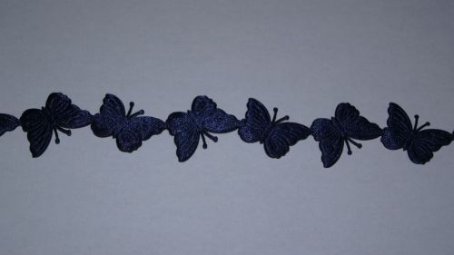 Bild von Band 10y/ 30mm, Butterfly gestanzt, d'blau