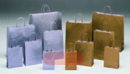 Bild von Tasche, B14+8.5 x H21cm Papierkordel, silber