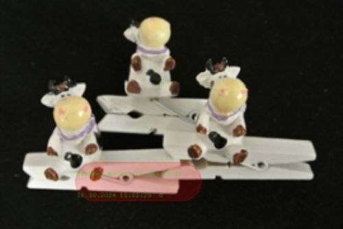 Bild von Klammer, Kuh 45mm, weiss/schwarz