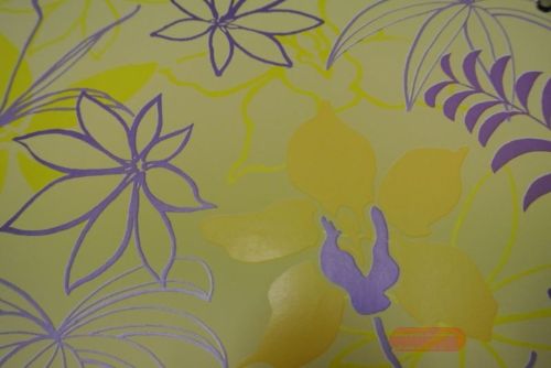 Bild von Bogen 70x 100cm, Blume & Farn, gelb