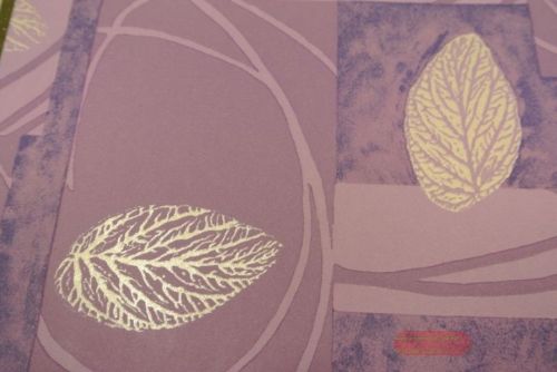 Bild von Bogen 70x 100cm, Blatt, flieder