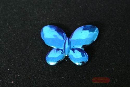 Bild von Schmetterling, 32mm- Langloch klebend, blau