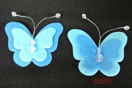 Bild von Deco, Schmetterling Filz m.Perlen 5.5x 7cm, blau