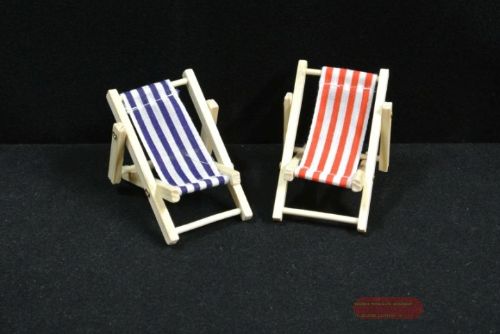 Bild von Liegestuhl, 9x 15cm sort. 2x 5 Stk, blau/rot-weiss