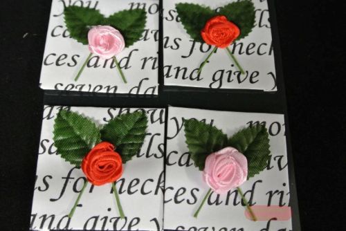 Bild von Deco, Liebeserklärung m. Blüte - klebend, rot/rosa