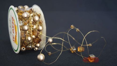 Bild von Girlande 20m/ 10mm, Würfel & Perlen, kupfer