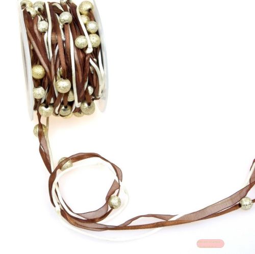 Bild von Girlande 10m/ 20mm, Kugeln & Band, braun