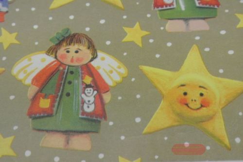 Bild von Bogen 70x 100cm, Stern & Frau, gold