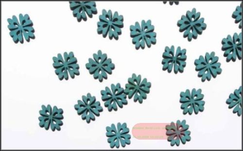Bild von Streu, Holzblume Lasercut 2cm - 24 Stk, türkis