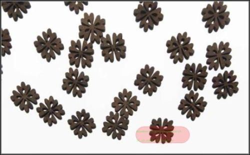 Bild von Streu, Holzblume Lasercut 2cm - 24 Stk, braun