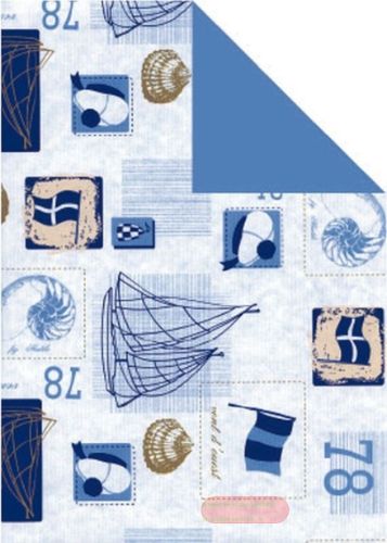 Bild von Bogen 70x 100cm, Trouville Marine, weiss/hellblau