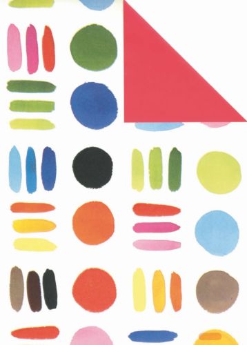 Bild von Bogen 70x 100cm, Dekota, weiss-bunt/rot