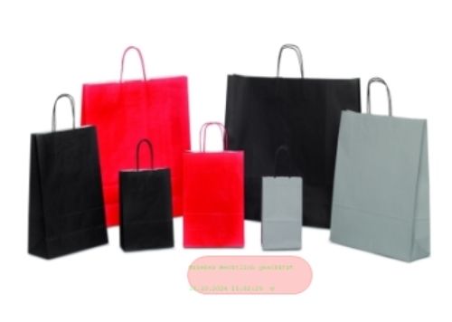 Bild von Tragtasche, 18+08 x 24cm - Pk, grau