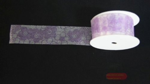 Bild von Band 20m/ 40mm, Tüll mit Blumen, lila