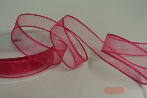 Bild von Band 20m/ 25mm, Organza mit Flechtkante, pink