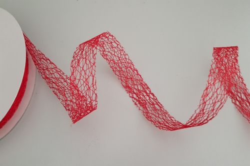 Bild von Band  25m/ 25mm, Gitternetz, rot