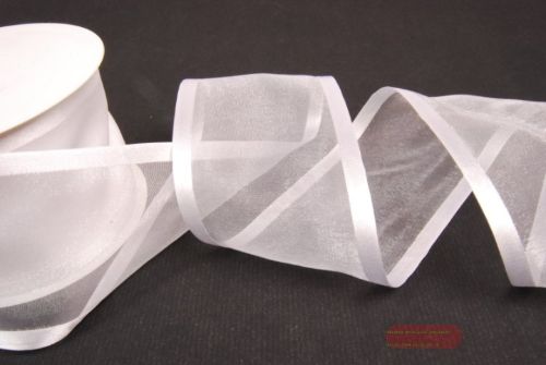 Bild von Band 25m/ 70mm, Organza D-Face satin, weiss