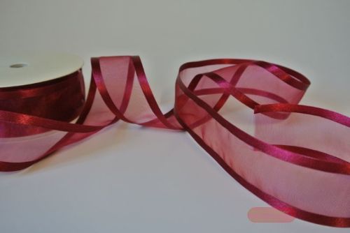 Bild von Band 25m/ 40mm, Organza D-Face satin, rubin