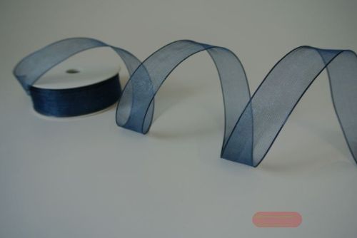 Bild von Band 25m/ 22mm, Shiny single color, Draht, d'blau
